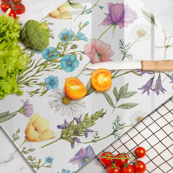 Deska kuchenna Ilustracja kwiaty