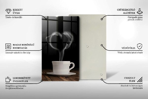 Deska kuchenna Kawa filiżanka serce