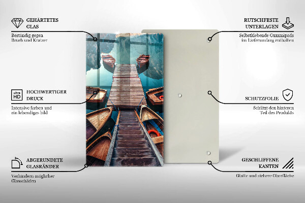 Deska kuchenna Łódki na jeziorze