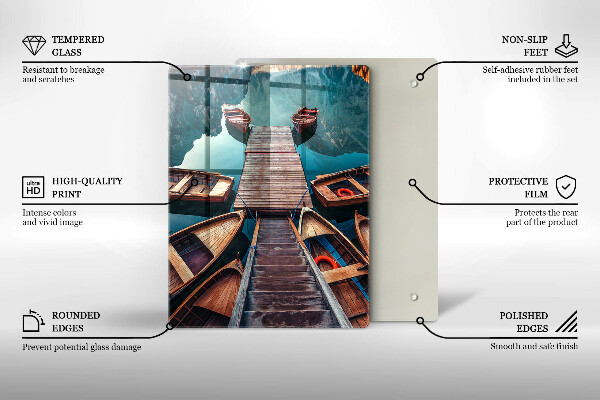 Deska kuchenna Łódki na jeziorze