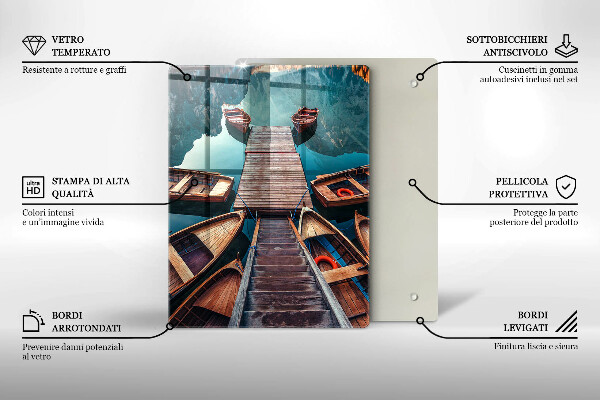 Deska kuchenna Łódki na jeziorze