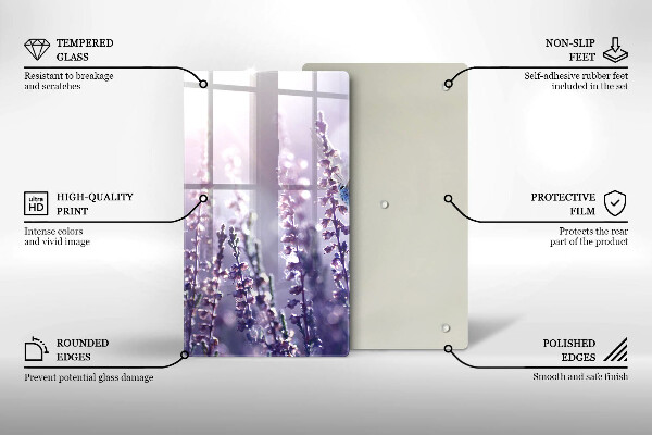 Deska kuchenna Polne kwiaty i motyl