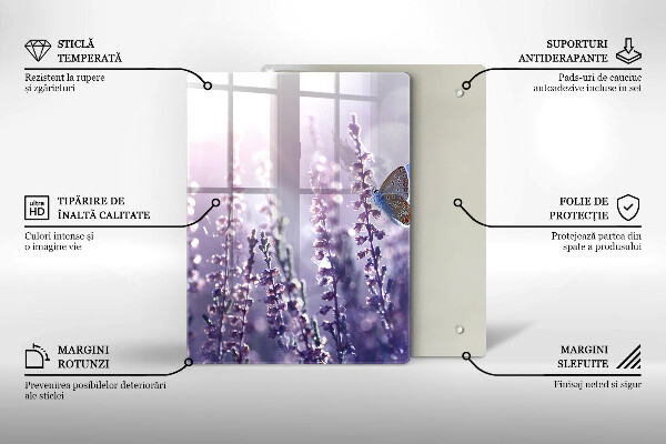 Deska kuchenna Polne kwiaty i motyl