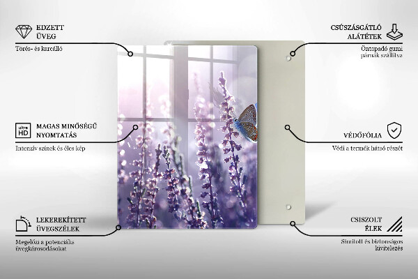 Deska kuchenna Polne kwiaty i motyl