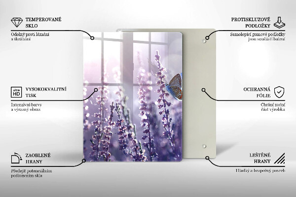 Deska kuchenna Polne kwiaty i motyl