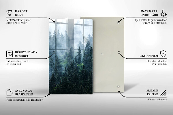 Deska kuchenna Las drzewa i mgła