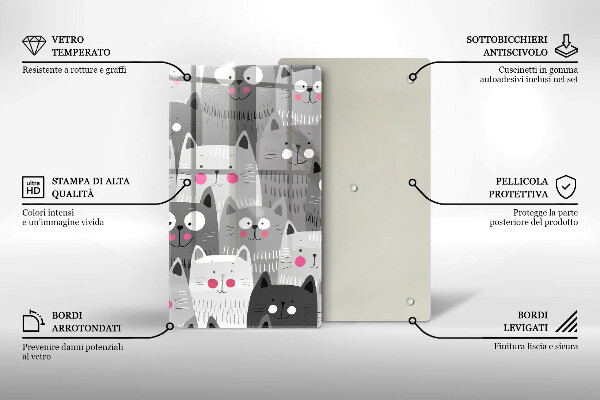 Deska kuchenna Ilustracja koty