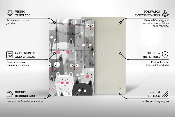 Deska kuchenna Ilustracja koty