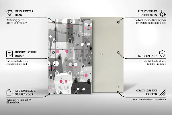 Deska kuchenna Ilustracja koty