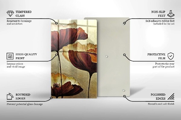 Deska kuchenna Malowane boho kwiaty