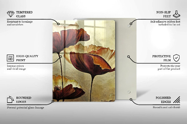 Deska kuchenna Malowane boho kwiaty