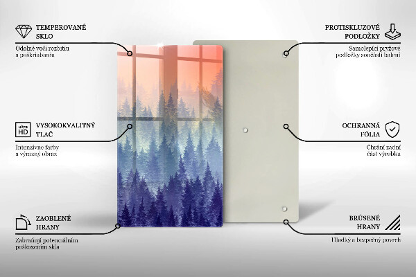 Deska kuchenna Las o zachodzie słońca