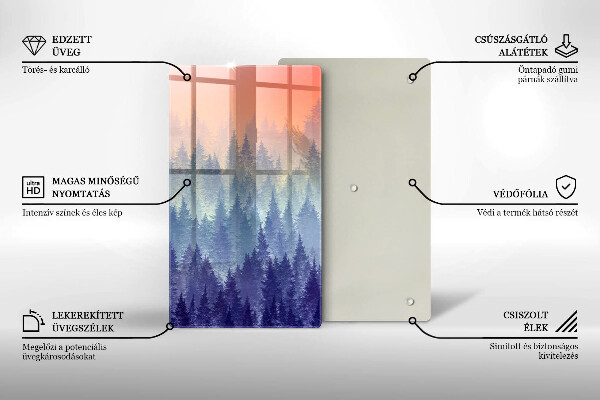 Deska kuchenna Las o zachodzie słońca