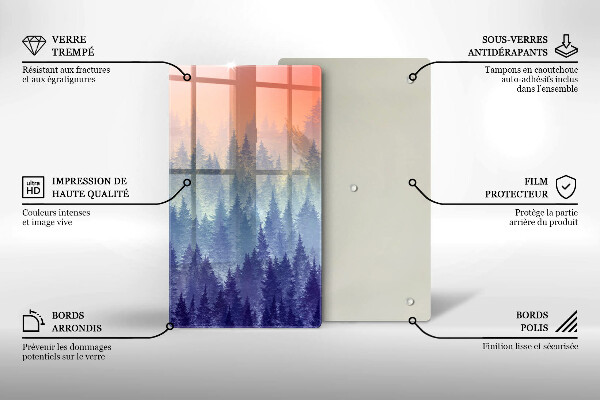 Deska kuchenna Las o zachodzie słońca