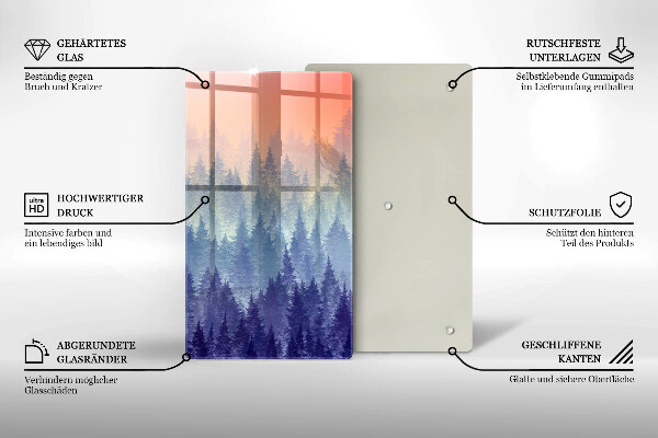 Deska kuchenna Las o zachodzie słońca