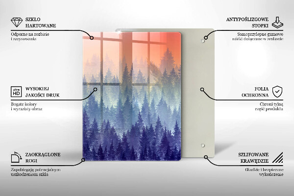 Deska kuchenna Las o zachodzie słońca