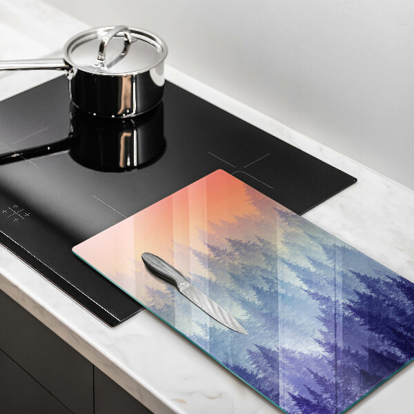 Deska kuchenna Las o zachodzie słońca