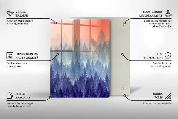Deska kuchenna Las o zachodzie słońca