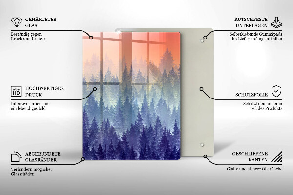 Deska kuchenna Las o zachodzie słońca