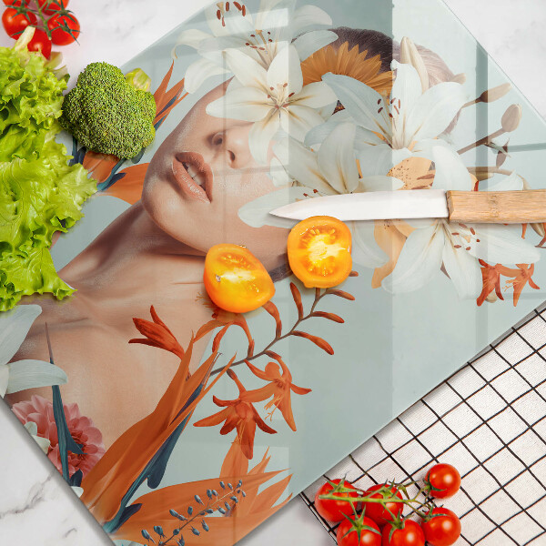 Deska kuchenna Kobieta w kwiatach