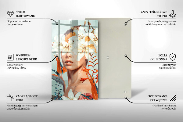 Deska kuchenna Kobieta w kwiatach