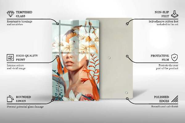 Deska kuchenna Kobieta w kwiatach