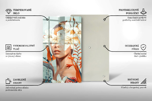 Deska kuchenna Kobieta w kwiatach