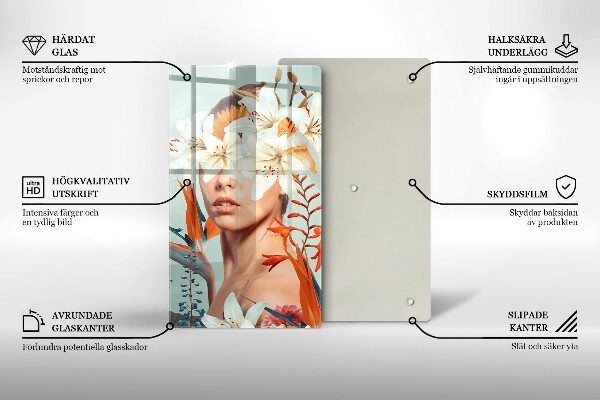 Deska kuchenna Kobieta w kwiatach