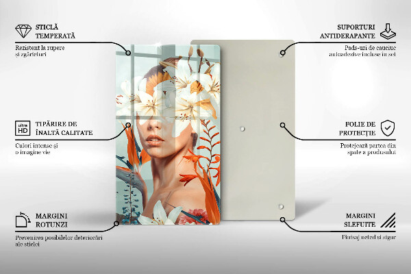 Deska kuchenna Kobieta w kwiatach