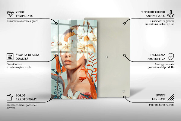 Deska kuchenna Kobieta w kwiatach