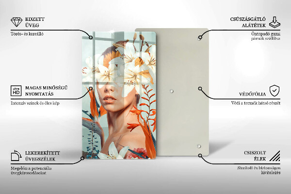 Deska kuchenna Kobieta w kwiatach