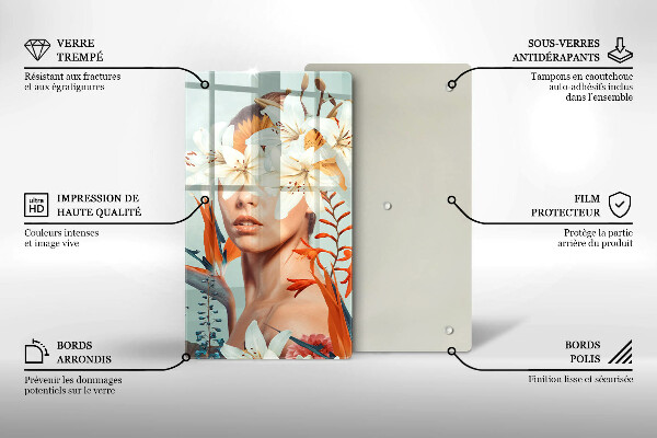 Deska kuchenna Kobieta w kwiatach