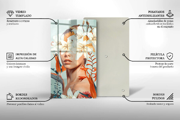 Deska kuchenna Kobieta w kwiatach