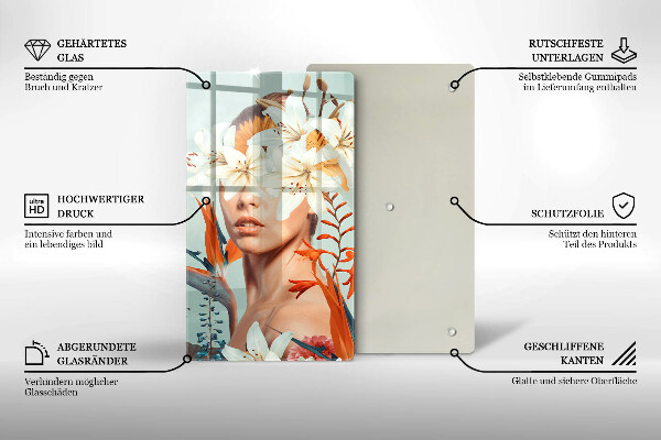 Deska kuchenna Kobieta w kwiatach