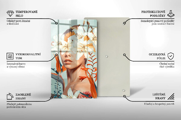 Deska kuchenna Kobieta w kwiatach