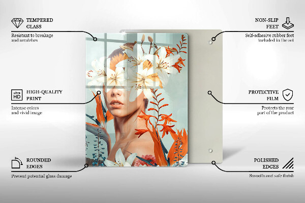 Deska kuchenna Kobieta w kwiatach