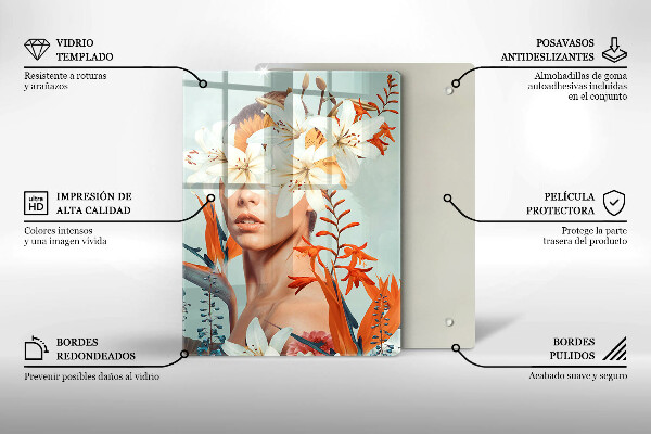 Deska kuchenna Kobieta w kwiatach