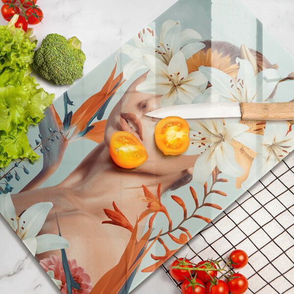 Deska kuchenna Kobieta w kwiatach