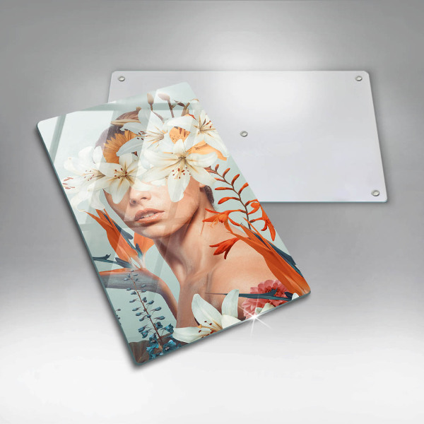 Deska kuchenna Kobieta w kwiatach