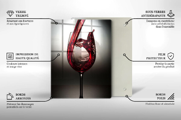 Deska kuchenna Kieliszek i czerwone wino