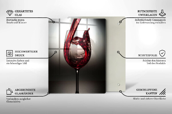 Deska kuchenna Kieliszek i czerwone wino