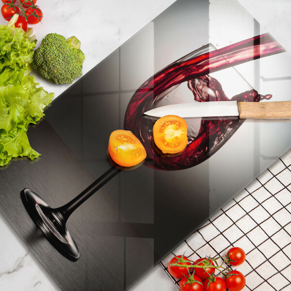 Deska kuchenna Kieliszek i czerwone wino