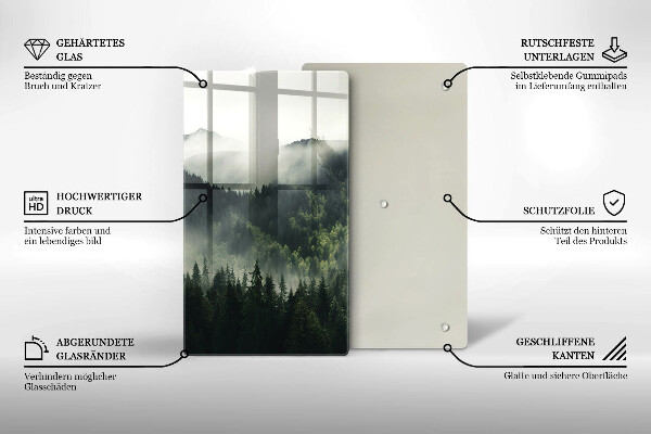 Deska kuchenna Pejzaż las i mgła