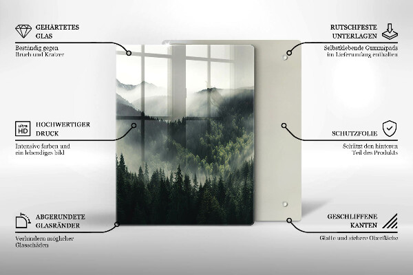 Deska kuchenna Pejzaż las i mgła