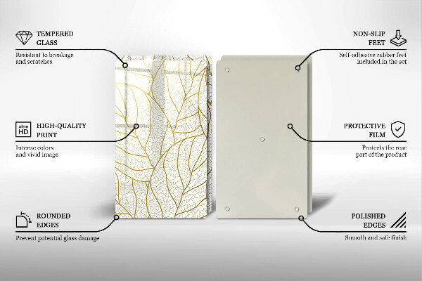 Deska do krojenia Wzór line-art liście