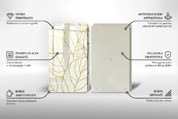 Deska do krojenia Wzór line-art liście