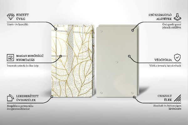 Deska do krojenia Wzór line-art liście