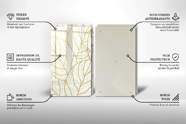 Deska do krojenia Wzór line-art liście