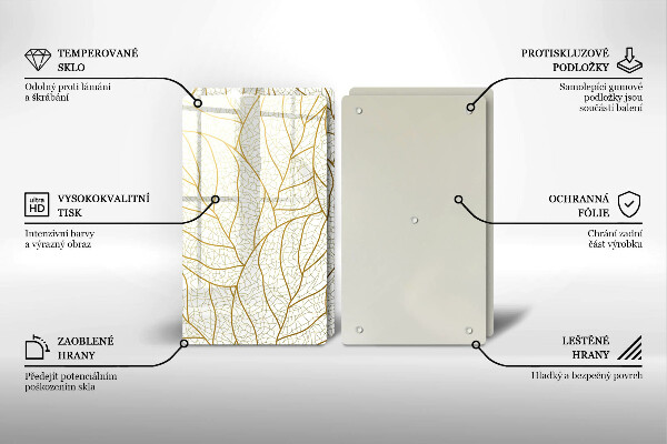 Deska do krojenia Wzór line-art liście