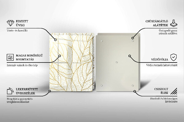 Deska do krojenia Wzór line-art liście